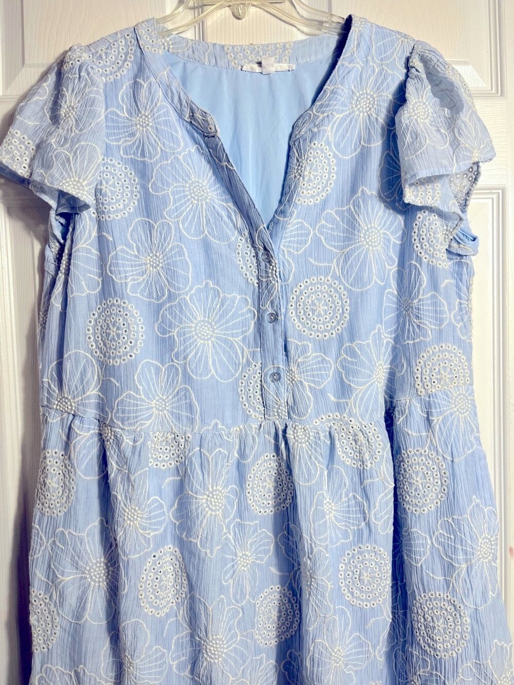 Jane + Delancey Light Blue Embroidered Eyelet Dress 2X - Picture 4 of 7